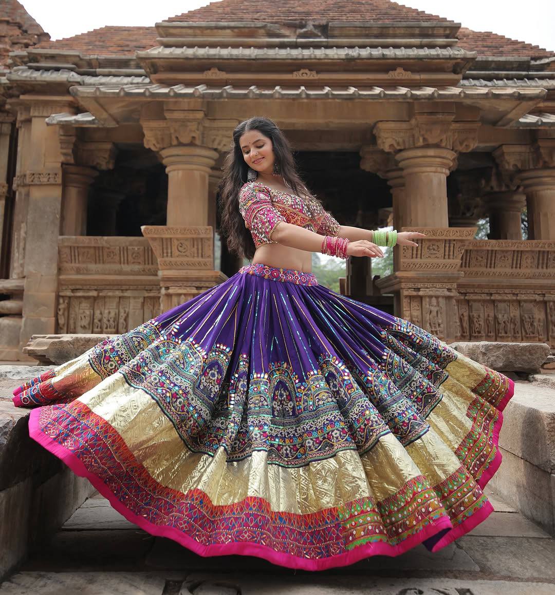 Dance of Colors & Mirrors Navratri lehanga Choli Set