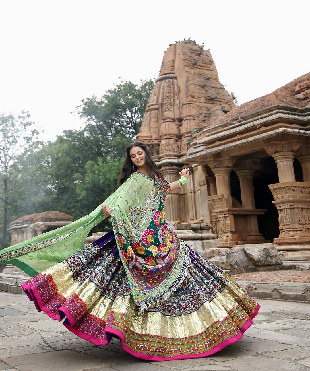 Dance of Colors & Mirrors Navratri lehanga Choli Set