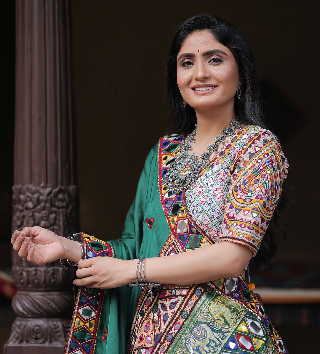 Traditional Handcrafted Mirror Work Lehanga Choli Set