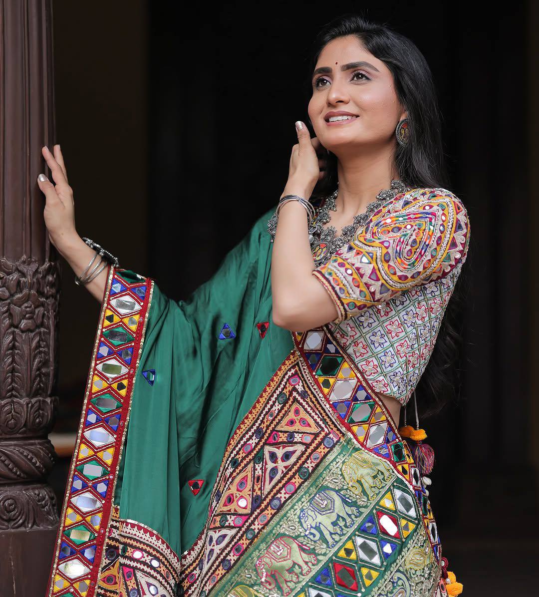 Traditional Handcrafted Mirror Work Lehanga Choli Set