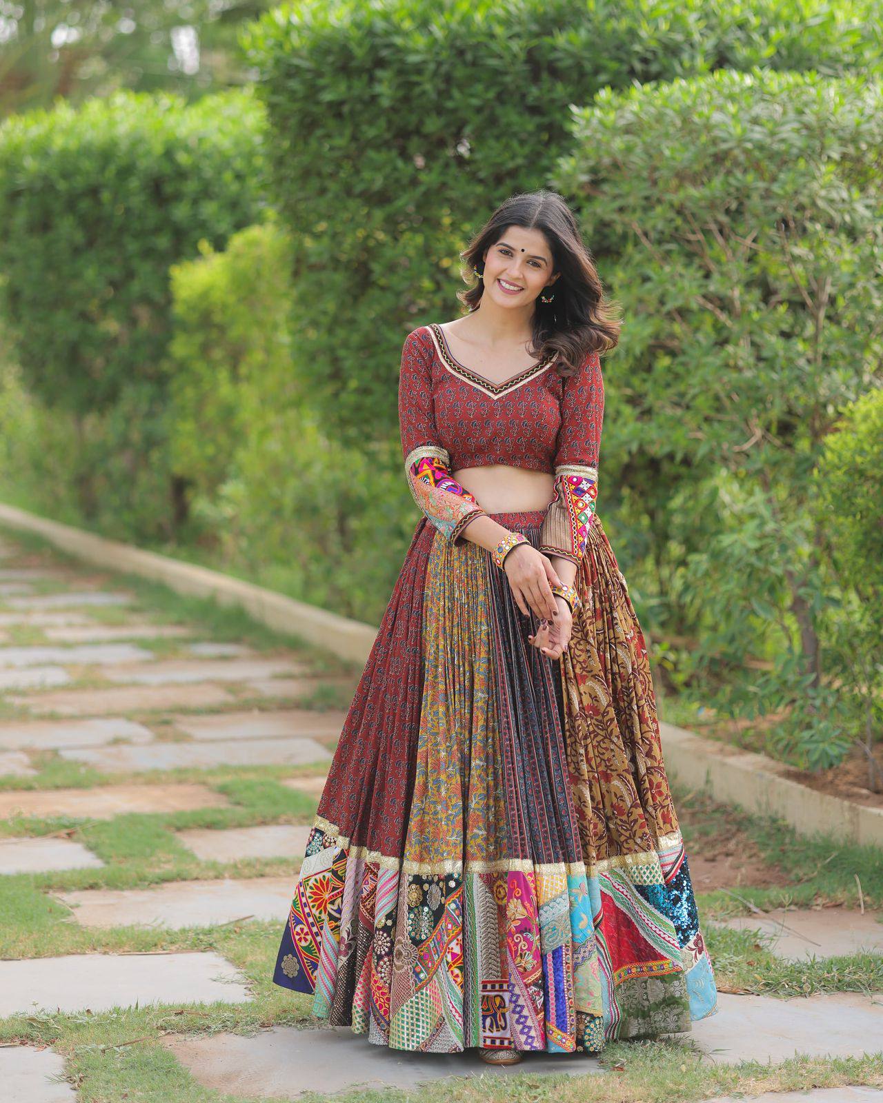 Threaded Dreams on Muslin Navratri Lehanga Choli Set