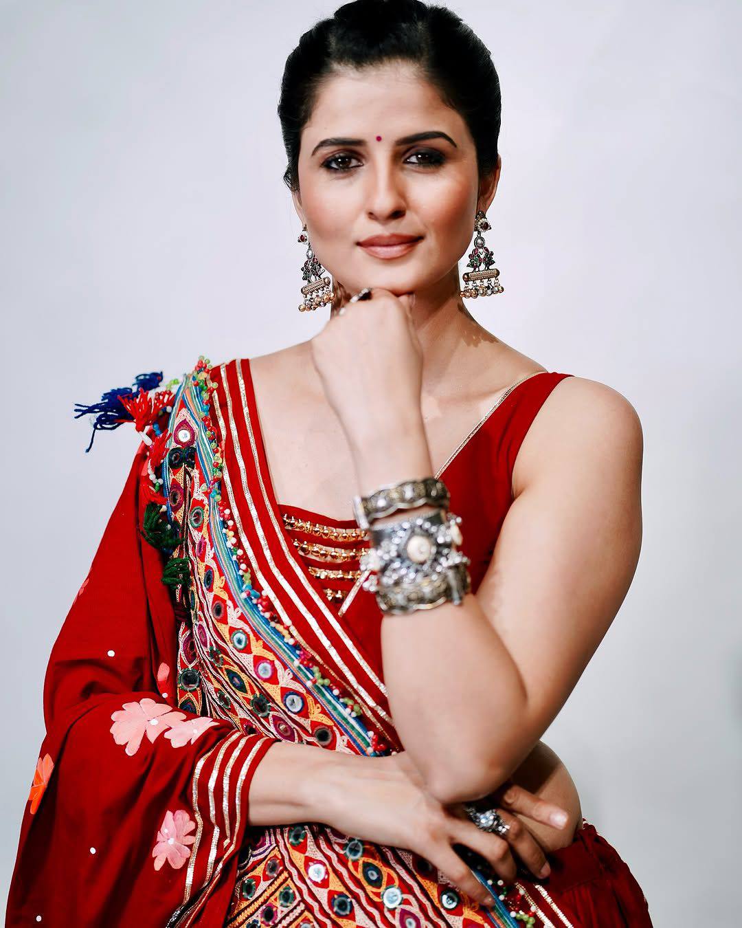 Regal Red Elegance With Traditional Grace Navratri lehanga Choli Set
