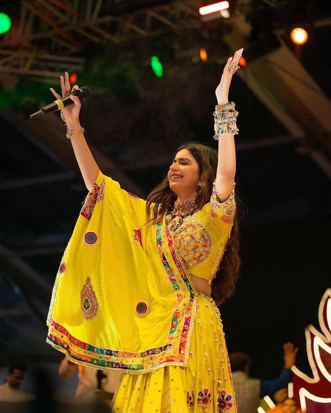 Golden Glow of Garba Nights With Twirling in Tradition & Elegance Lehanga Choli Set