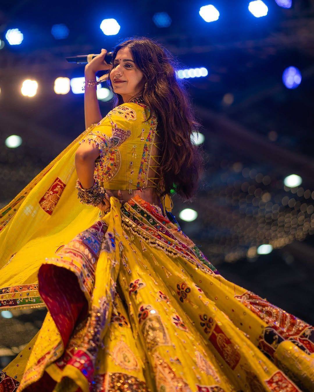 Golden Glow of Garba Nights With Twirling in Tradition & Elegance Lehanga Choli Set