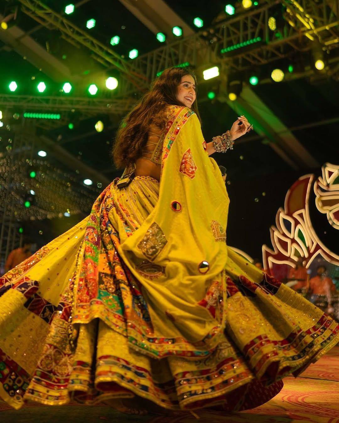 Golden Glow of Garba Nights With Twirling in Tradition & Elegance Lehanga Choli Set