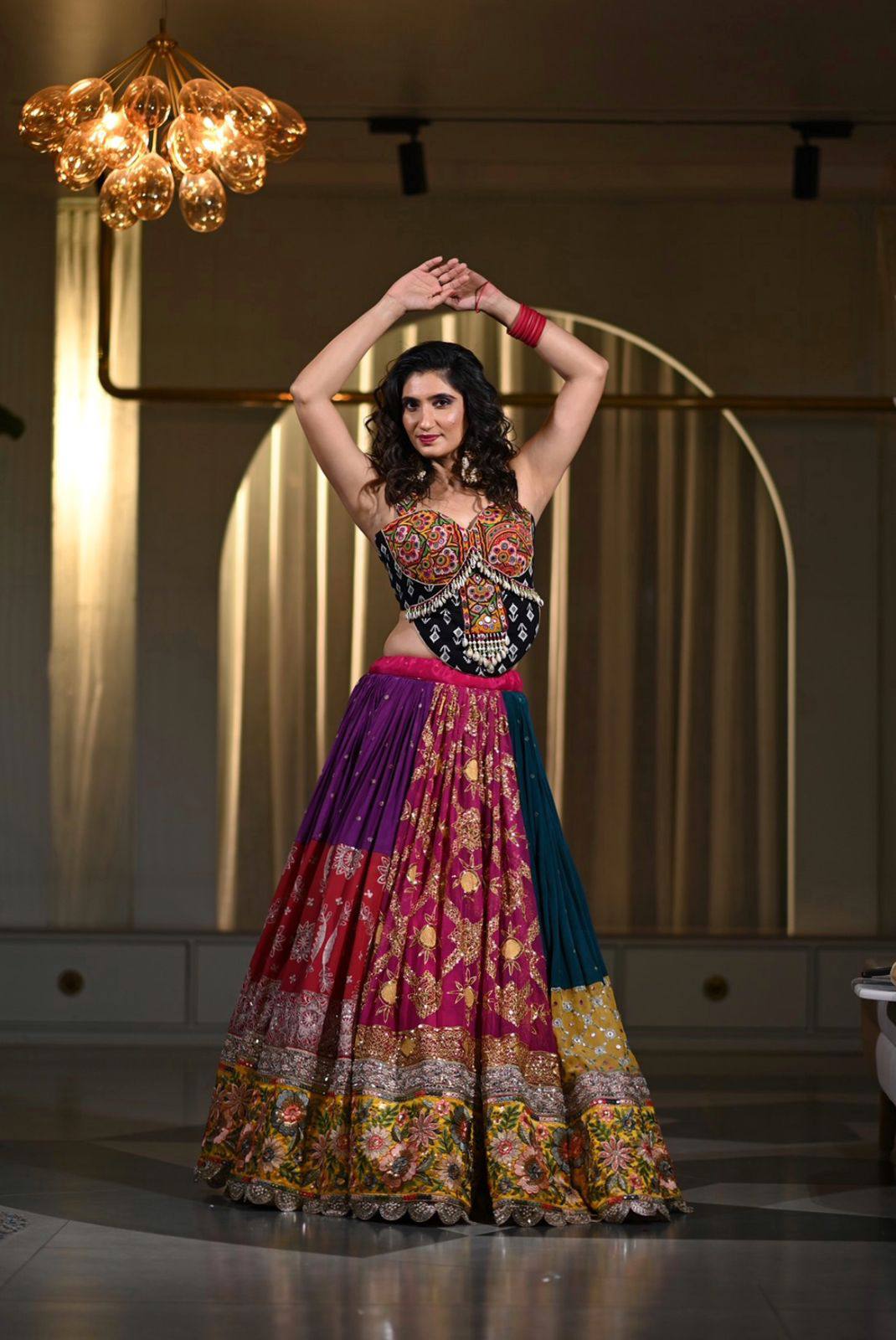 Royal Glamour Twirling in Multicolor Elegance & Festive Grace Lehanga Choli Set