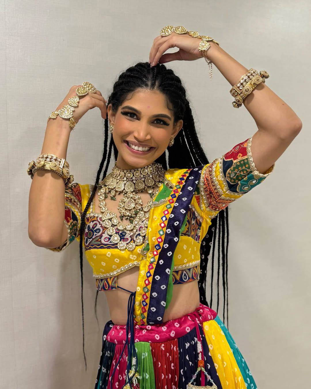 "Fusion of Tradition & Trend Colorful Garba Vibes with a Modern Twist Lehanga Choli Set