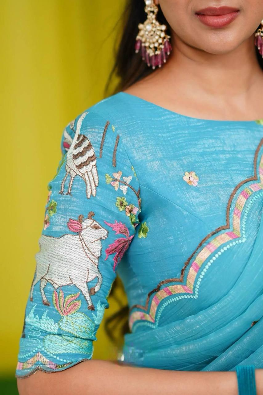 Prachi Chinon Embroidery Work Lehenga Choli