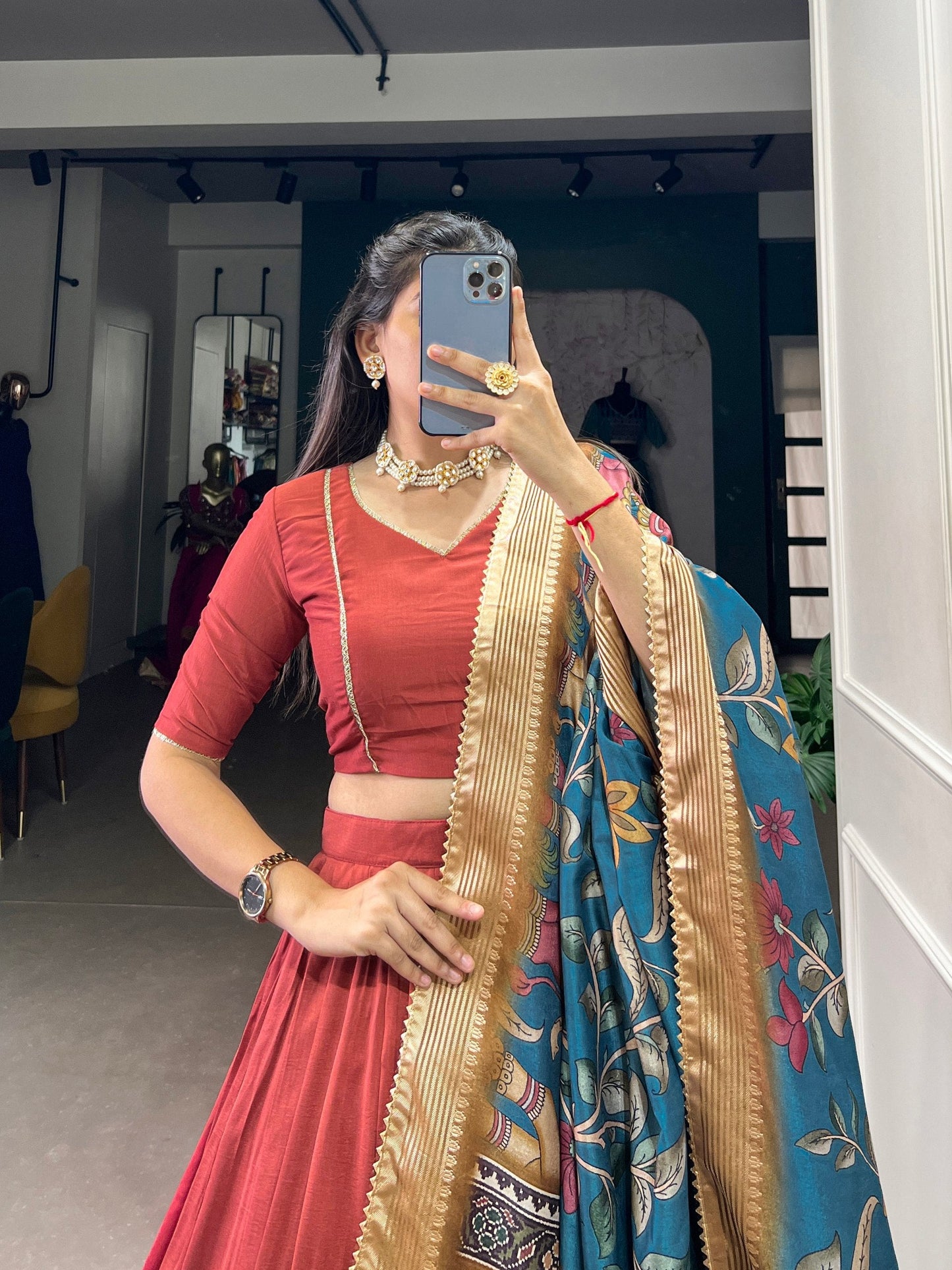 Modernity And Tradition Chinon Silk Lehenga Choli