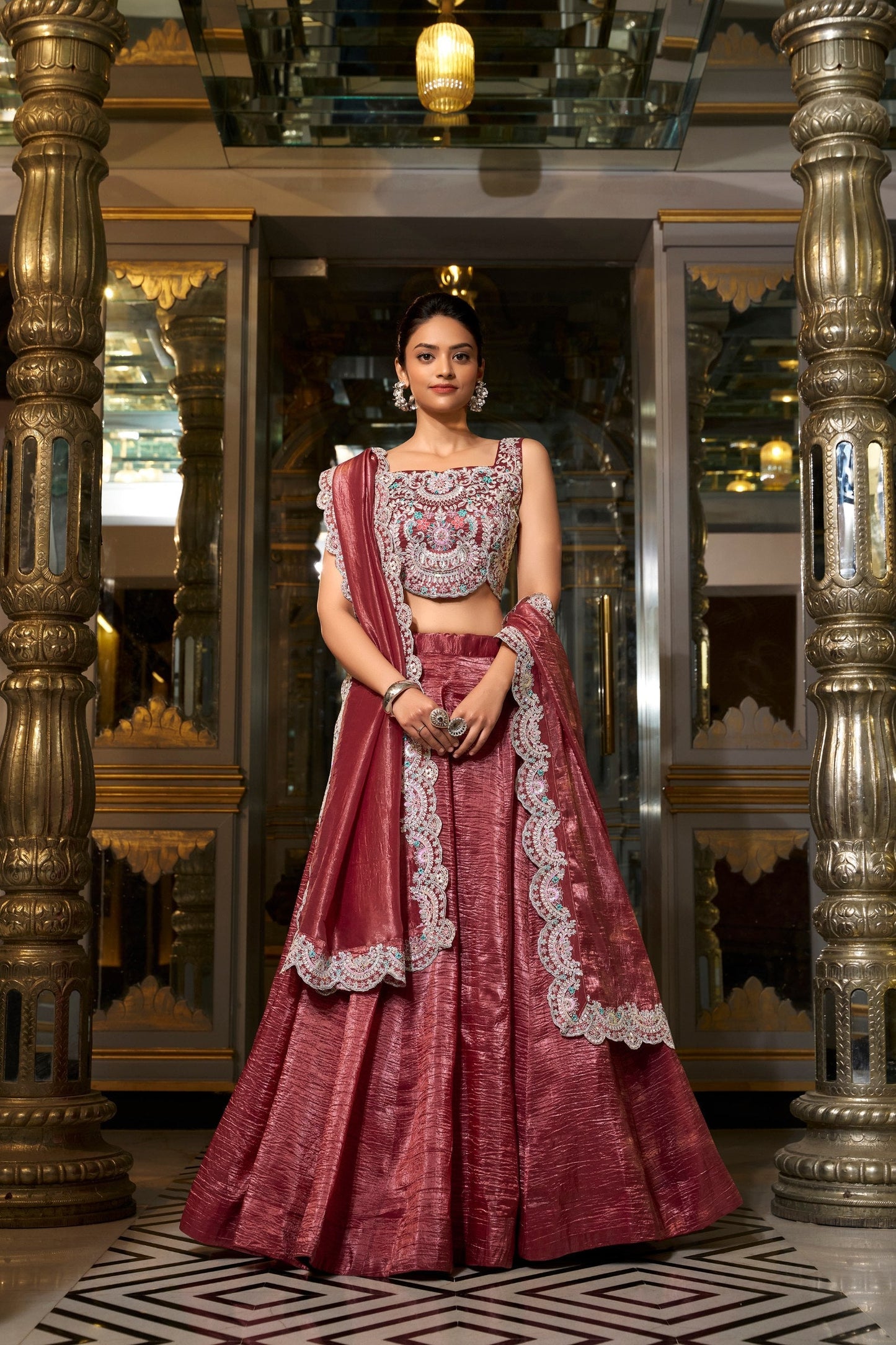 Moonlit Ivory & Frosted Silver Lehenga Choli