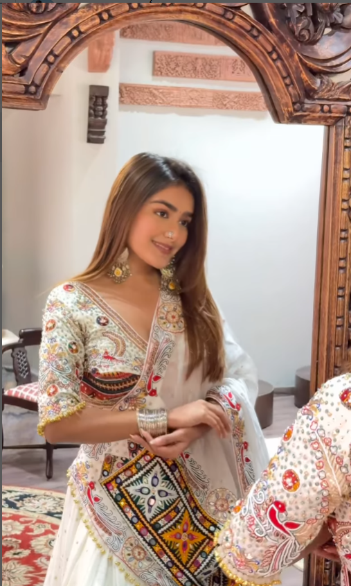 "White Traditional Mirror Work Chaniya Choli – A Heritage-Inspired Masterpiece"