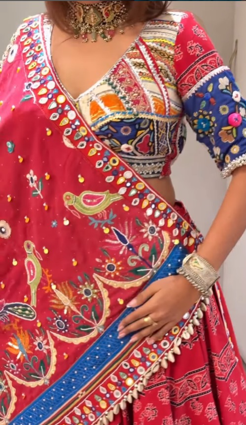 Royal Red Bandhani Chaniya Choli Set – Traditional Elegance with a Modern Twist