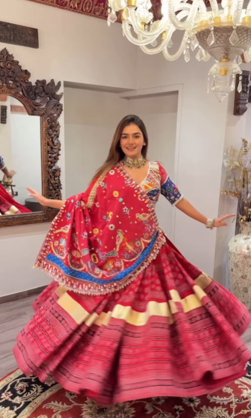 Royal Red Bandhani Chaniya Choli Set – Traditional Elegance with a Modern Twist