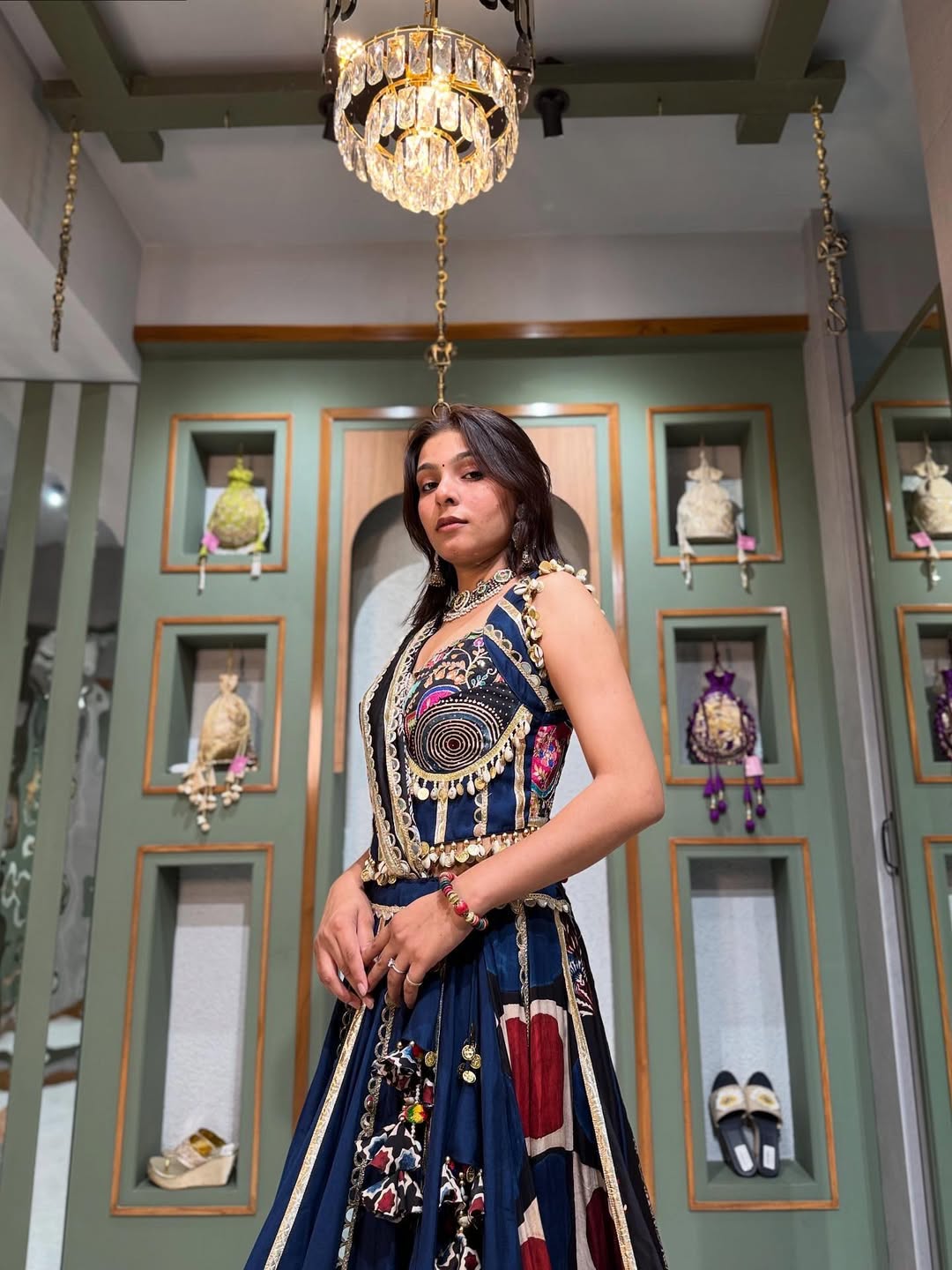 Royal Blue Heritage Lehenga