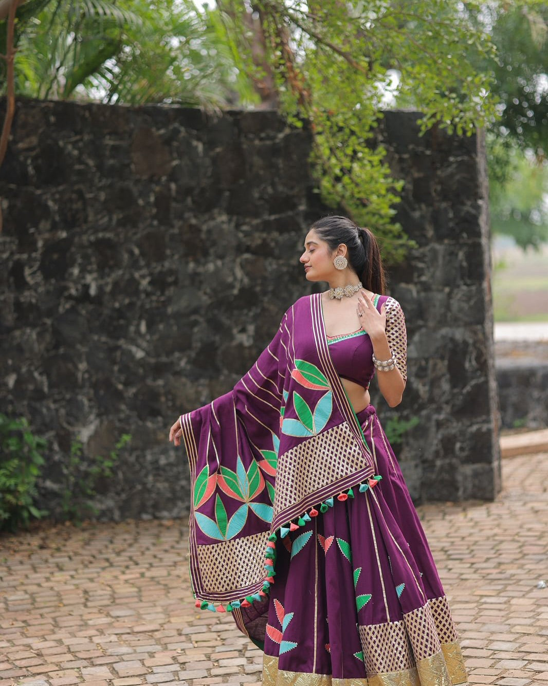 Royal Purple Twirl Lehenga
