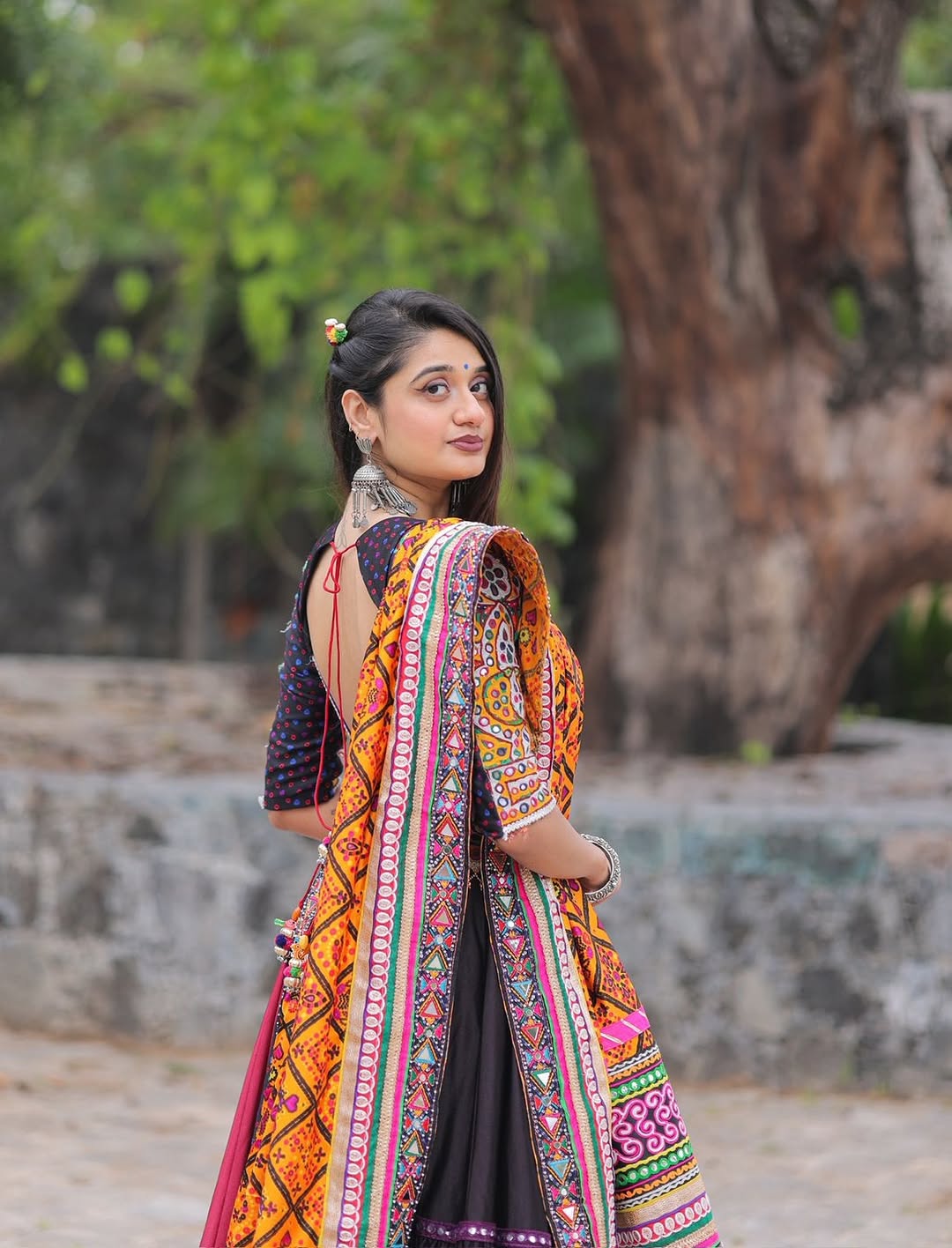 Heritage Glow Black & Maroon Fusion Lehenga choli set