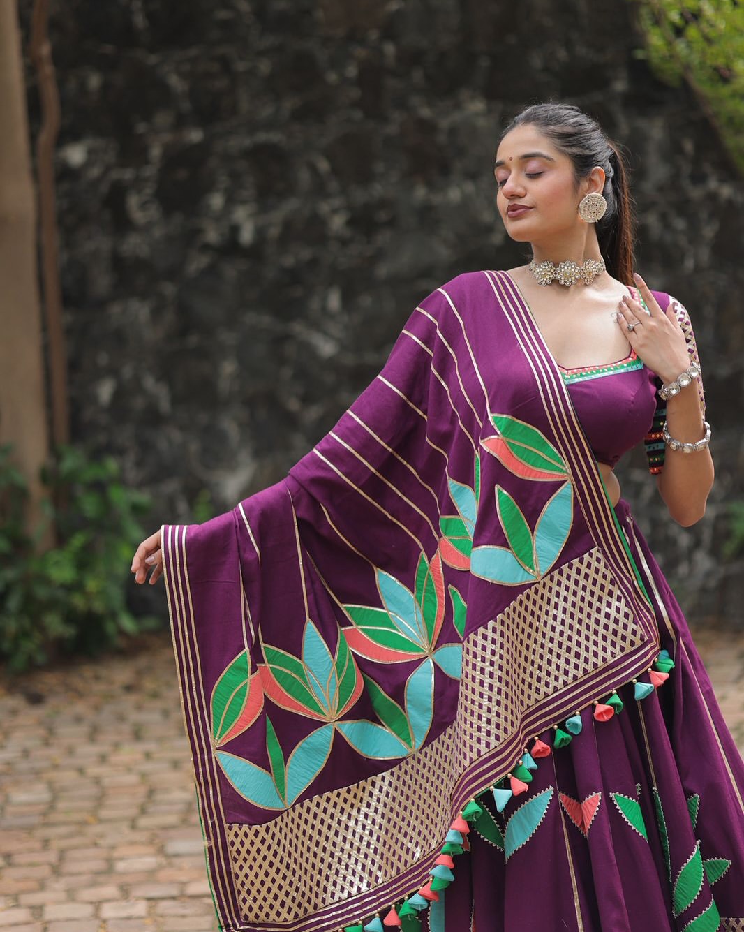 Royal Purple Twirl Lehenga