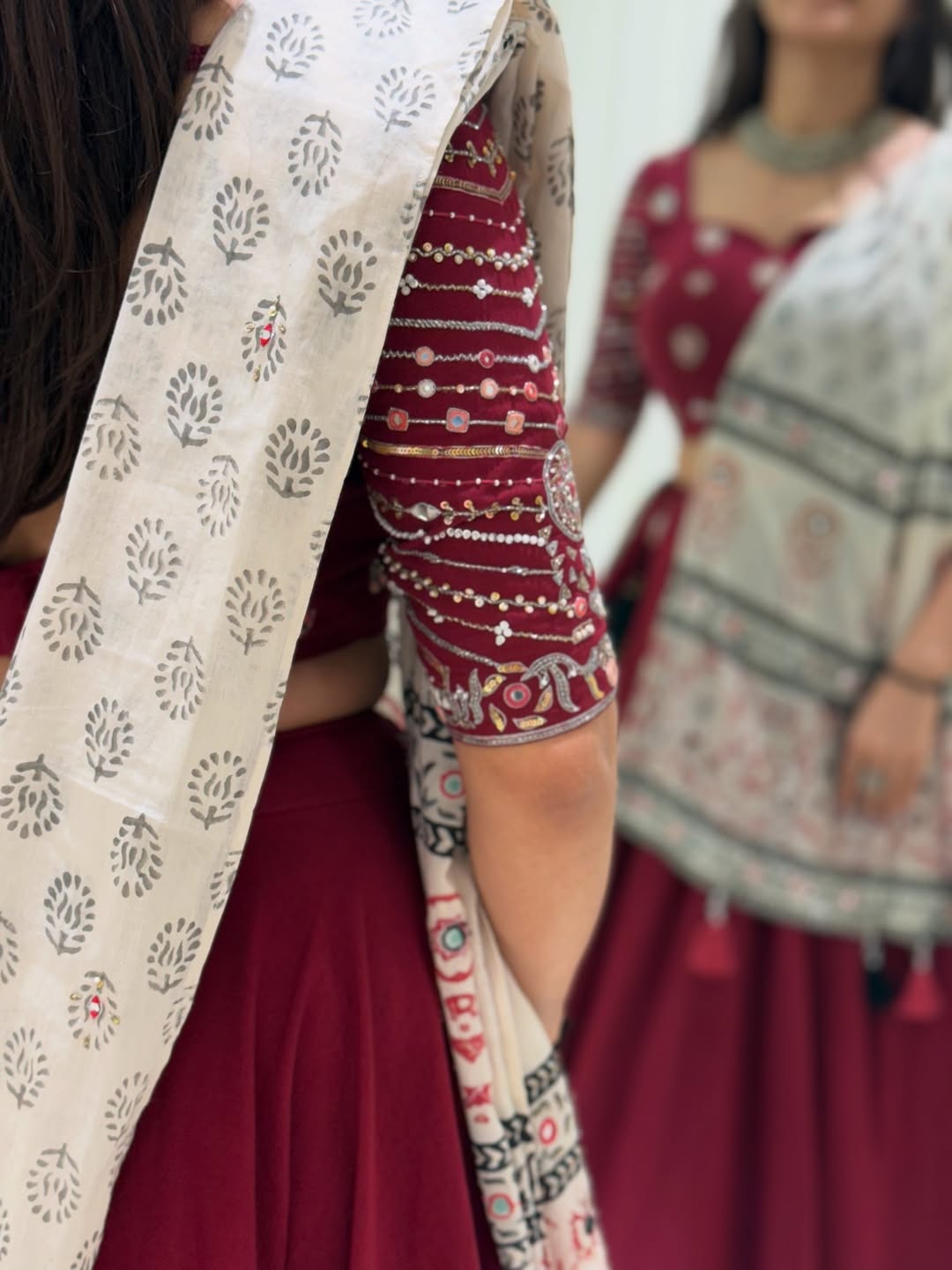 Wine Red Designer Lehenga