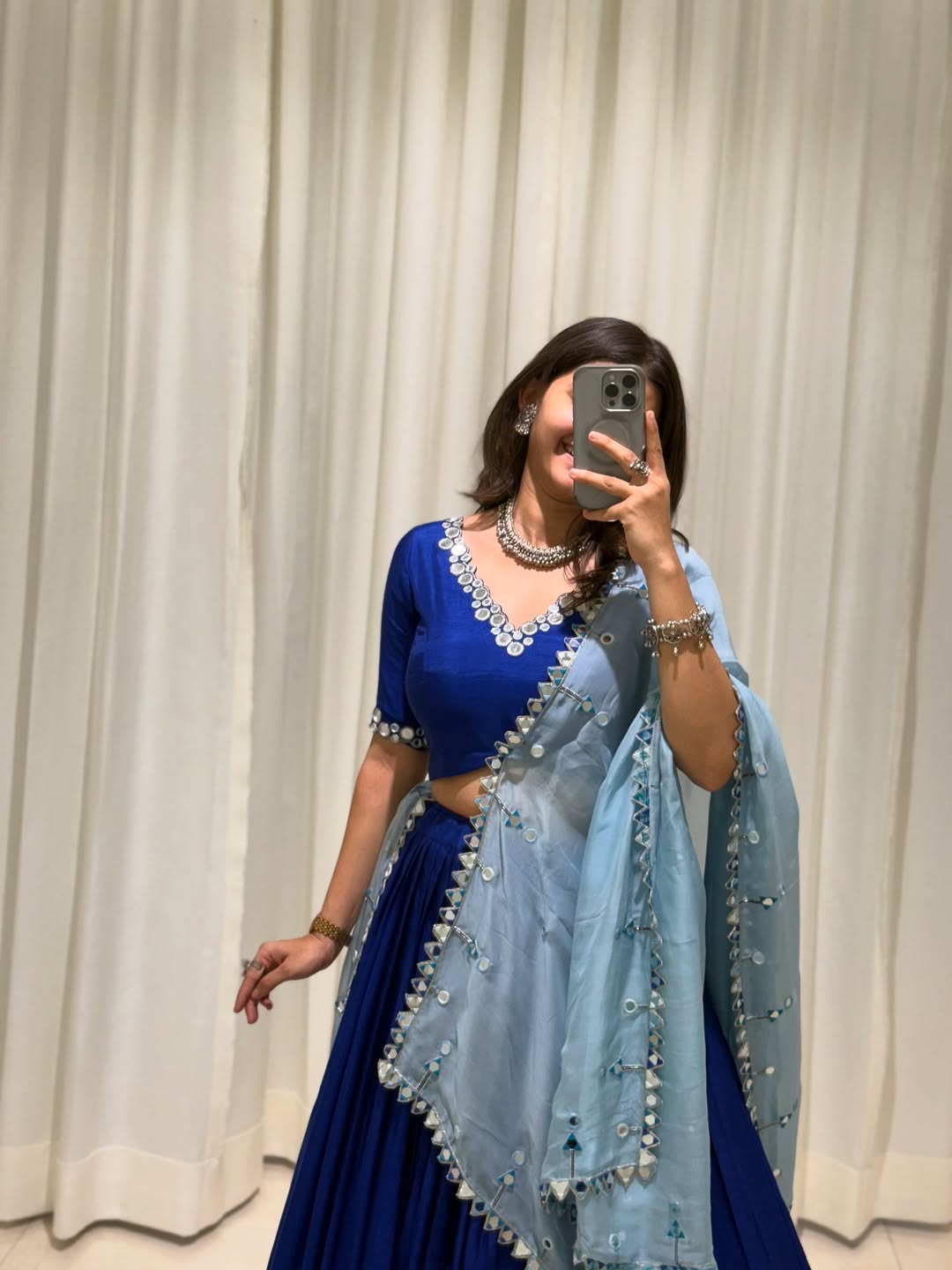 Royal Tranding Blue Embroidered Lehenga