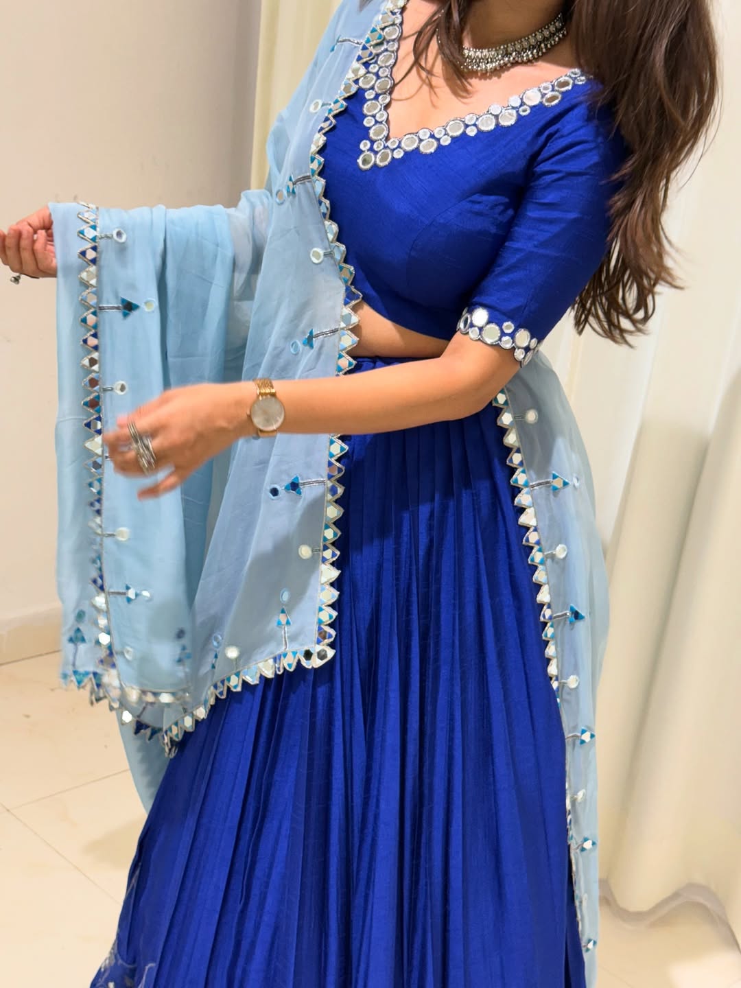 Royal Tranding Blue Embroidered Lehenga