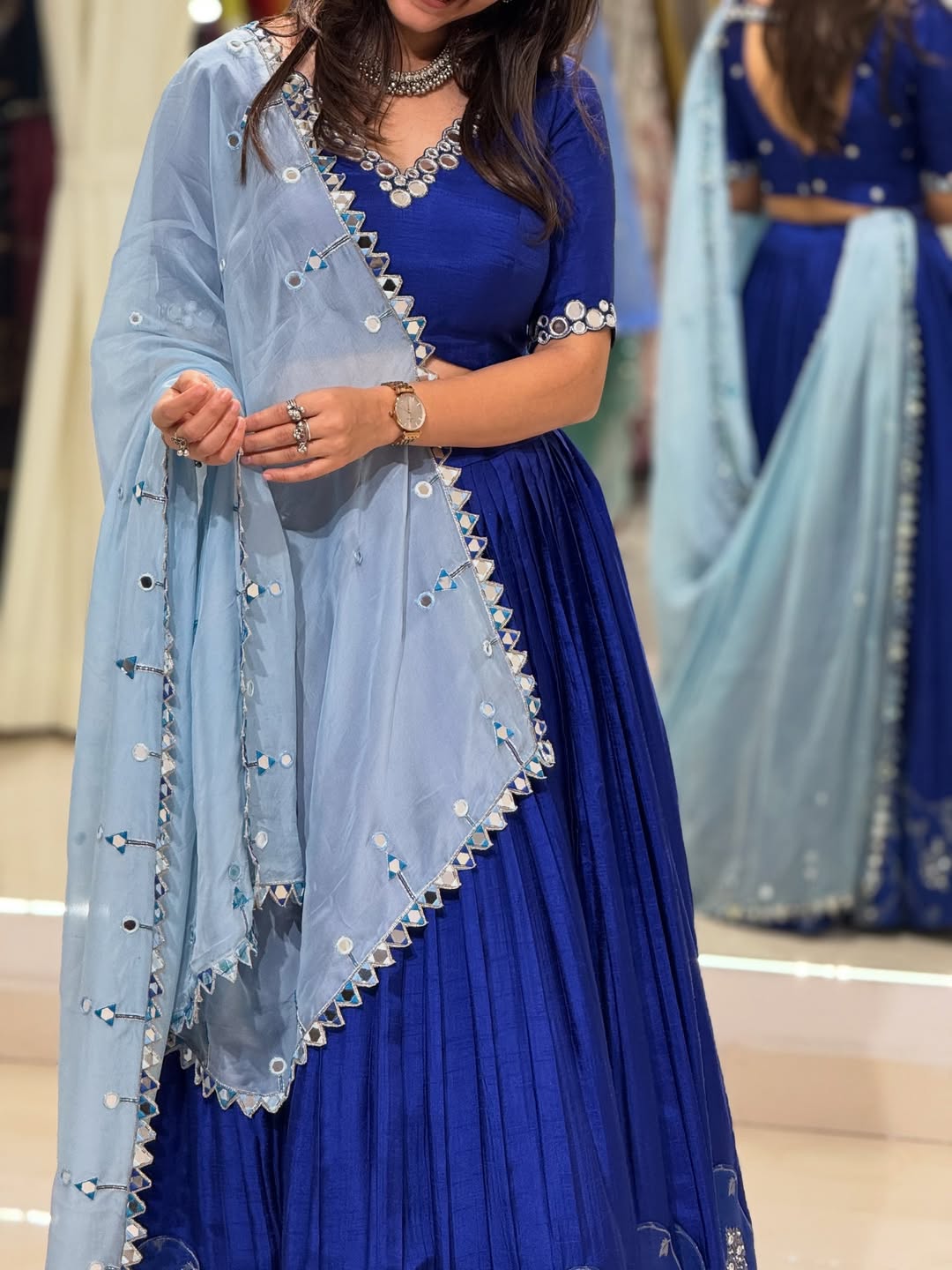 Royal Tranding Blue Embroidered Lehenga