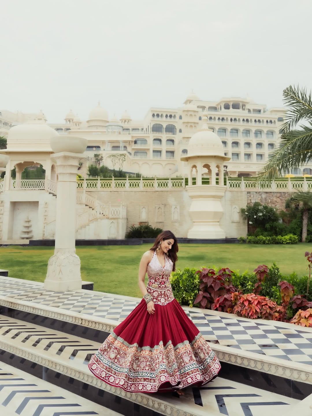 Mehrunisa Royal Maroon Embroidered Lehenga