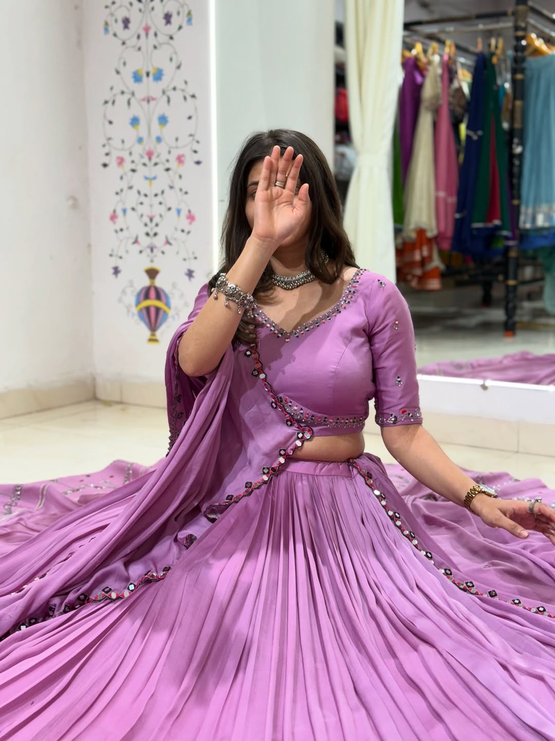 Baby Pink Embroidered Lehenga