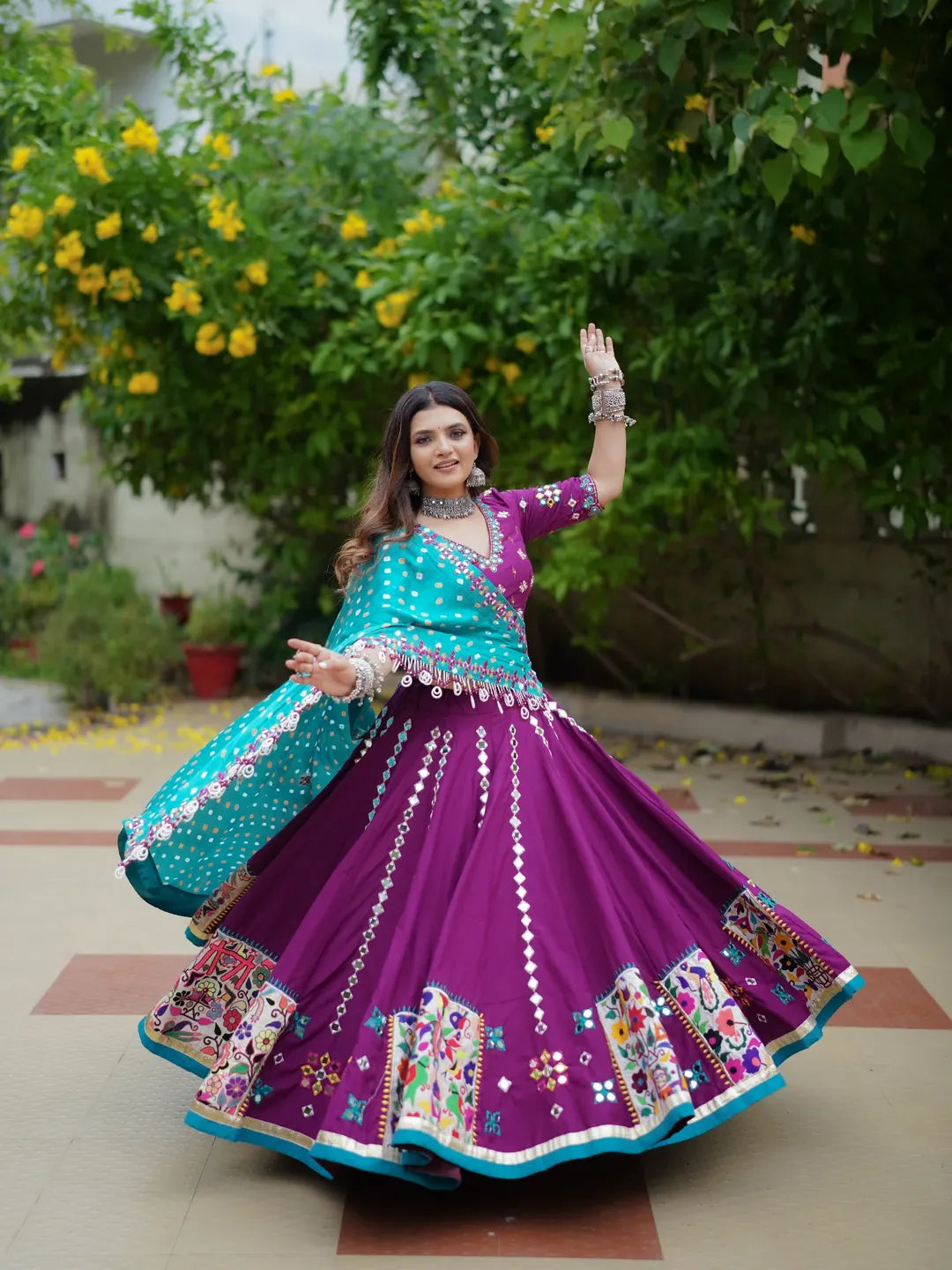 Phoolon Ki Rani ā Purple & Sky Lehenga