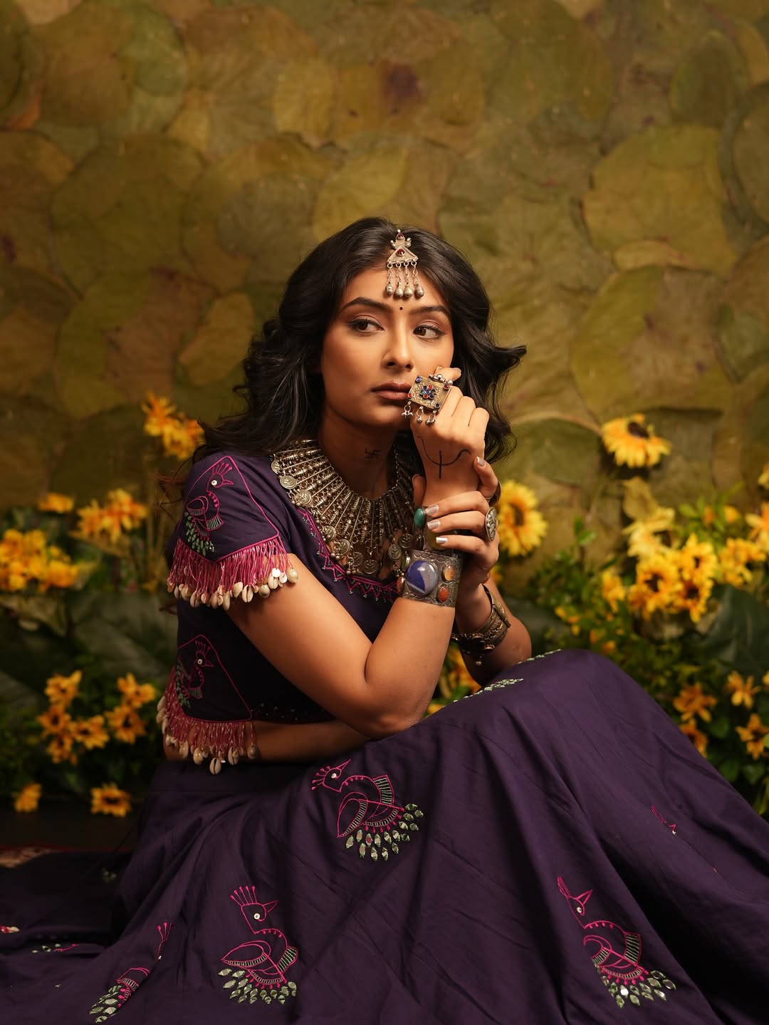 Kaavya Kala Royal Purple Navratri Lehenga Set