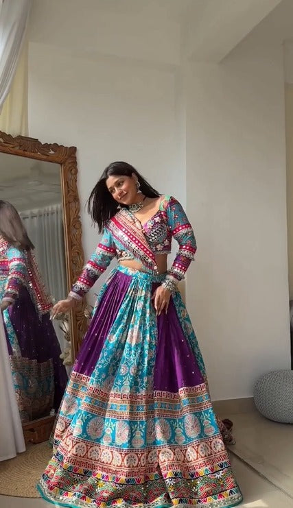 Blue & Purple Lehenga