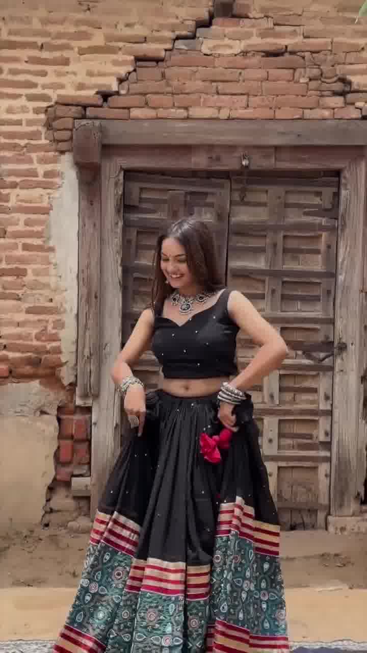 Rustic Charm Black Tribal Fusion Lehenga