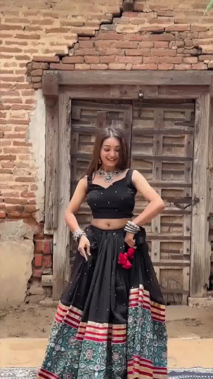 Rustic Charm Black Tribal Fusion Lehenga