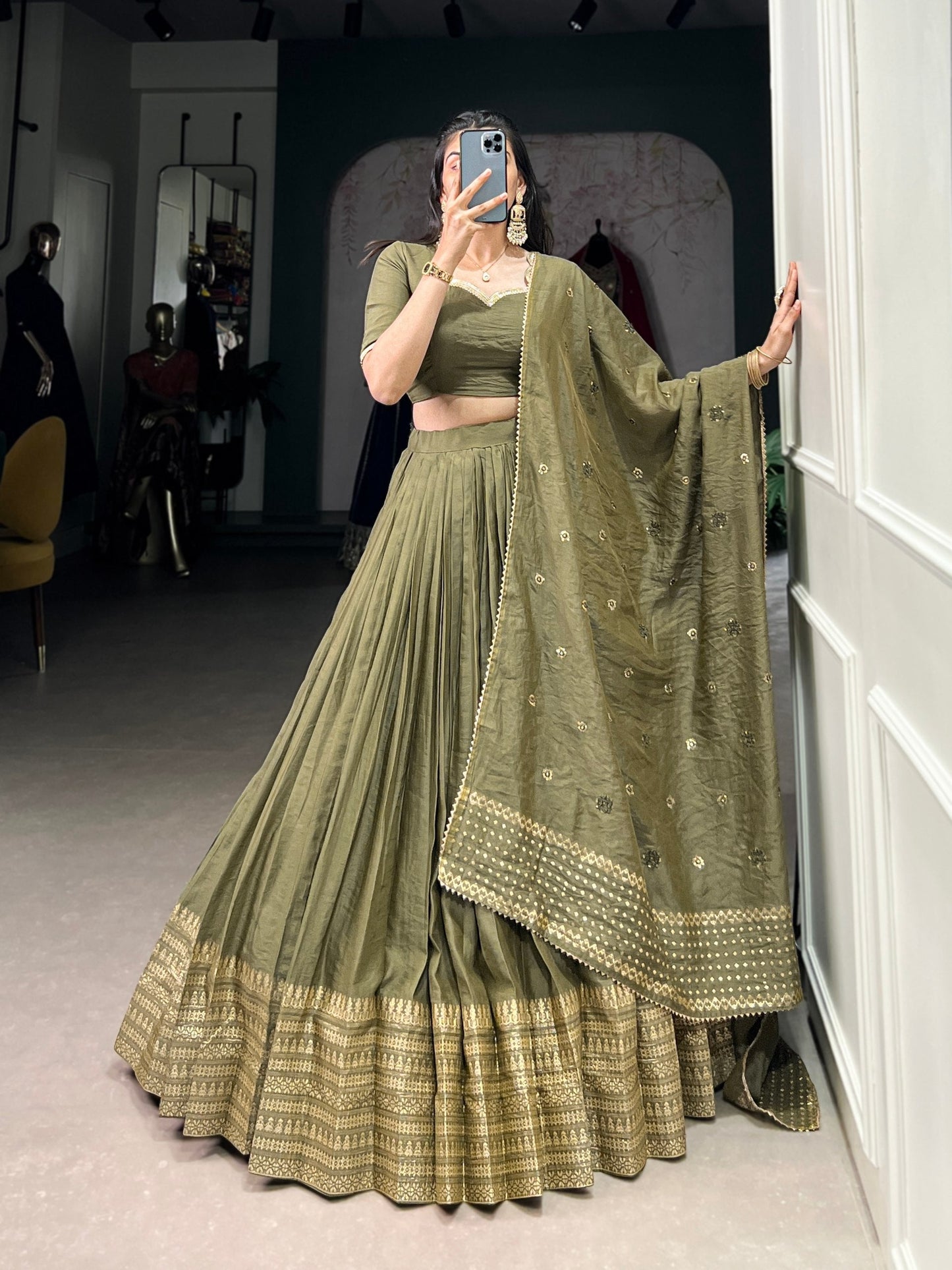 The Royal Muse Embroidered Elegance in Every Drape