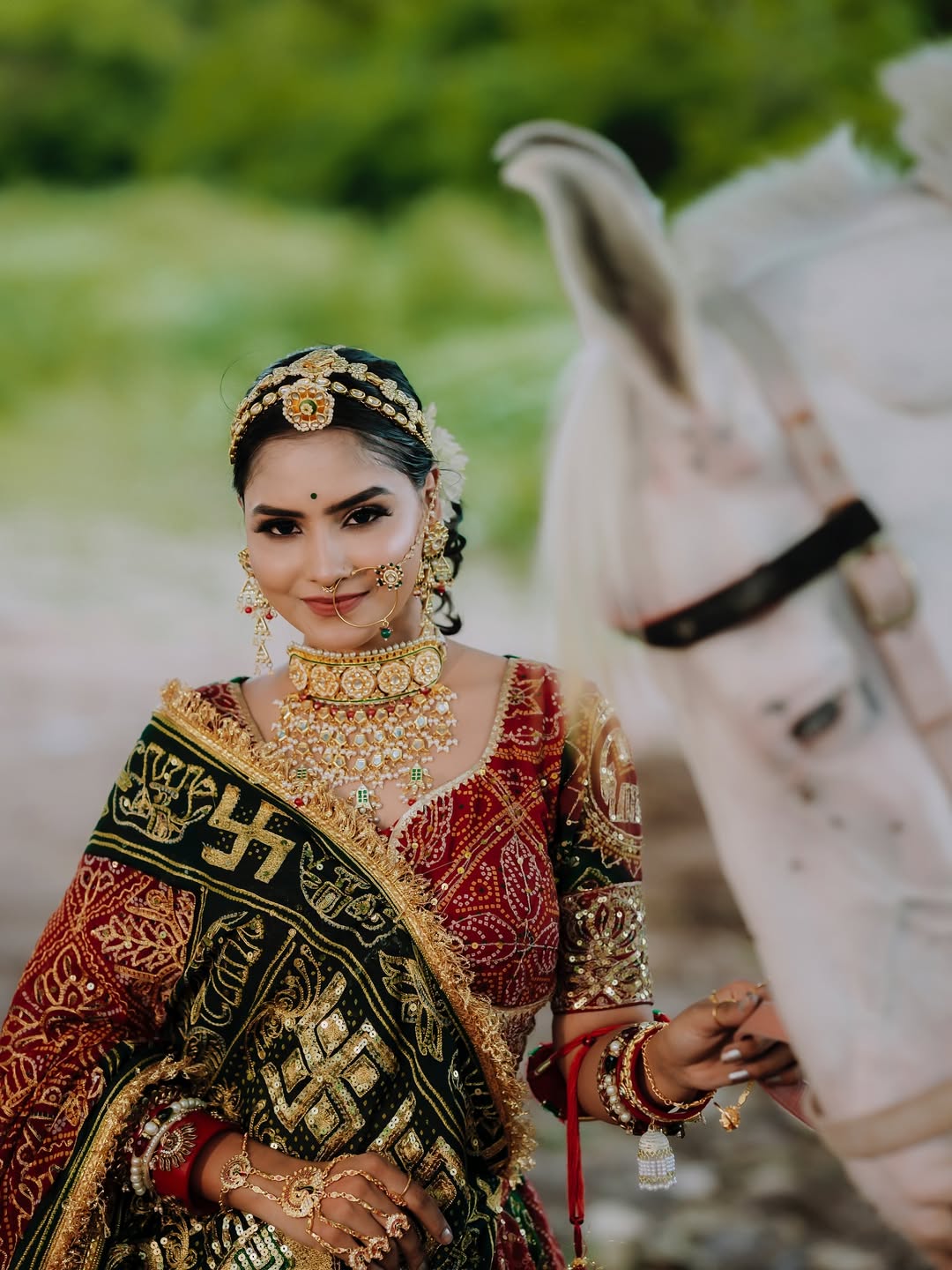 Regal Navratri Special Chanderi Silk Lehenga with Gold Zari