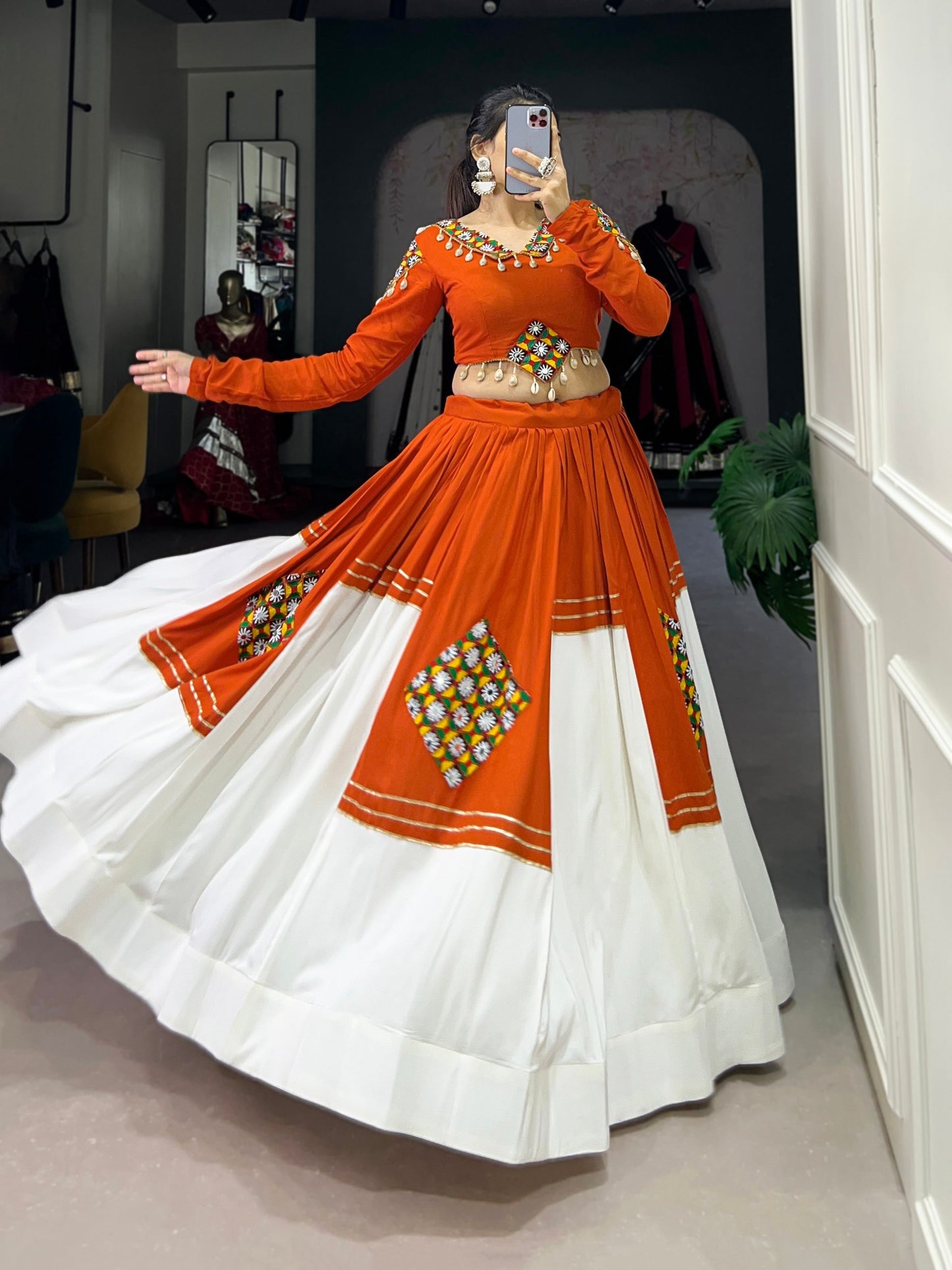 Sanskriti Swag Handcrafted Navratri Look with Mirror Yoke Choli