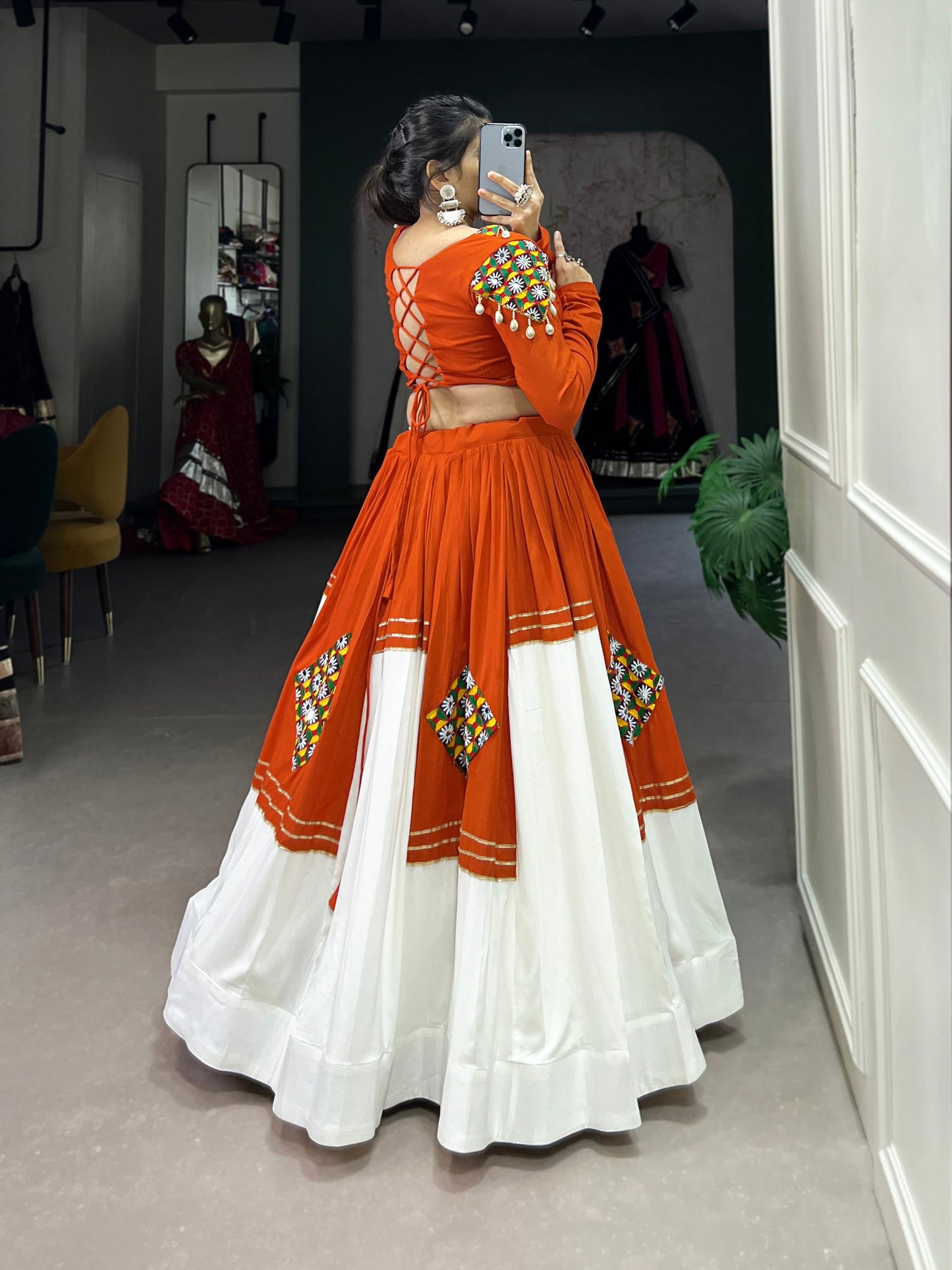 Sanskriti Swag Handcrafted Navratri Look with Mirror Yoke Choli