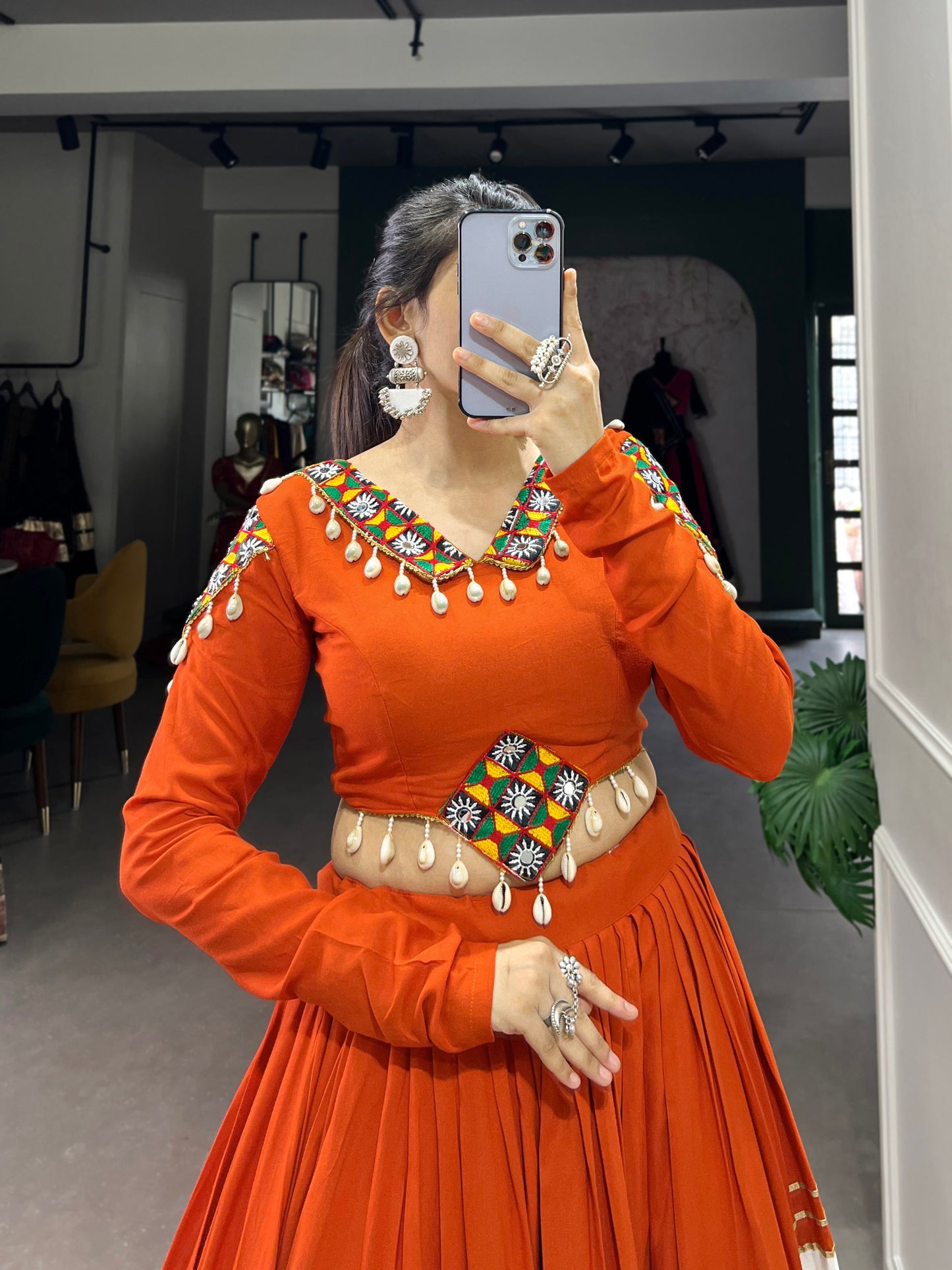 Sanskriti Swag Handcrafted Navratri Look with Mirror Yoke Choli