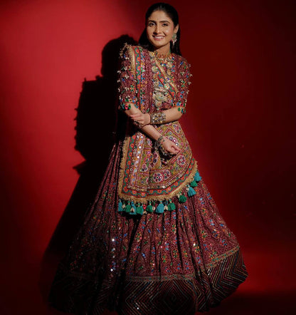 Rustic Royal Gamthi Navratri Lehanga Choli set