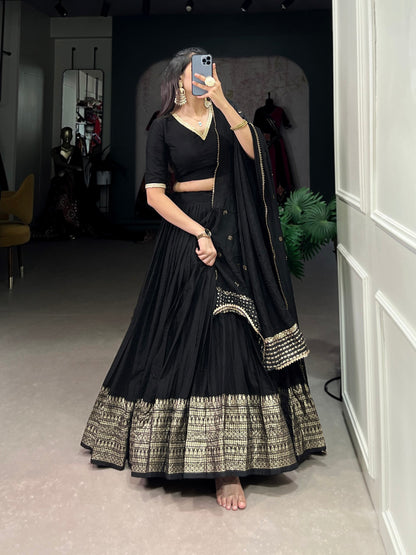 PURE CHANDERI PLAIN LEHENGA CHOLI