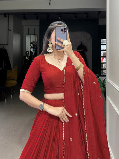 PURE CHANDERI PLAIN LEHENGA CHOLI