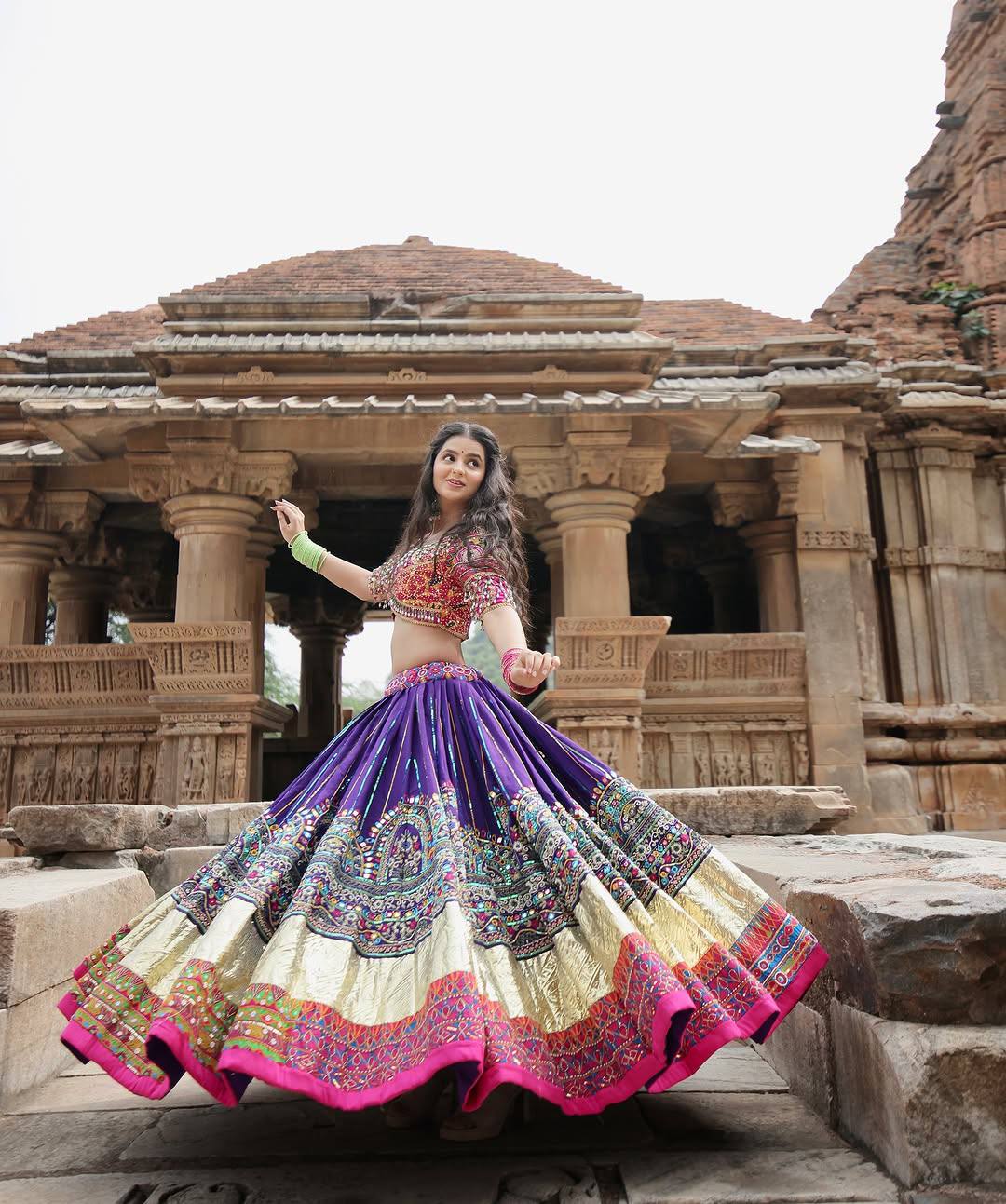 Dance of Colors & Mirrors Navratri lehanga Choli Set