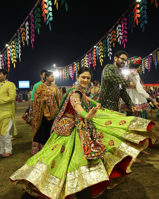Handcrafted Mirror & Thread Magic Navratri Lehanga Choli Set