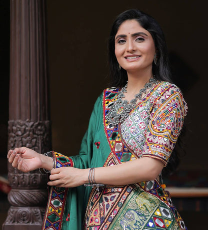 Traditional Handcrafted Mirror Work Lehanga Choli Set