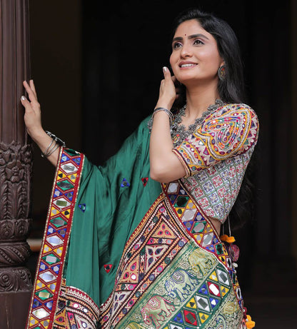 Traditional Handcrafted Mirror Work Lehanga Choli Set