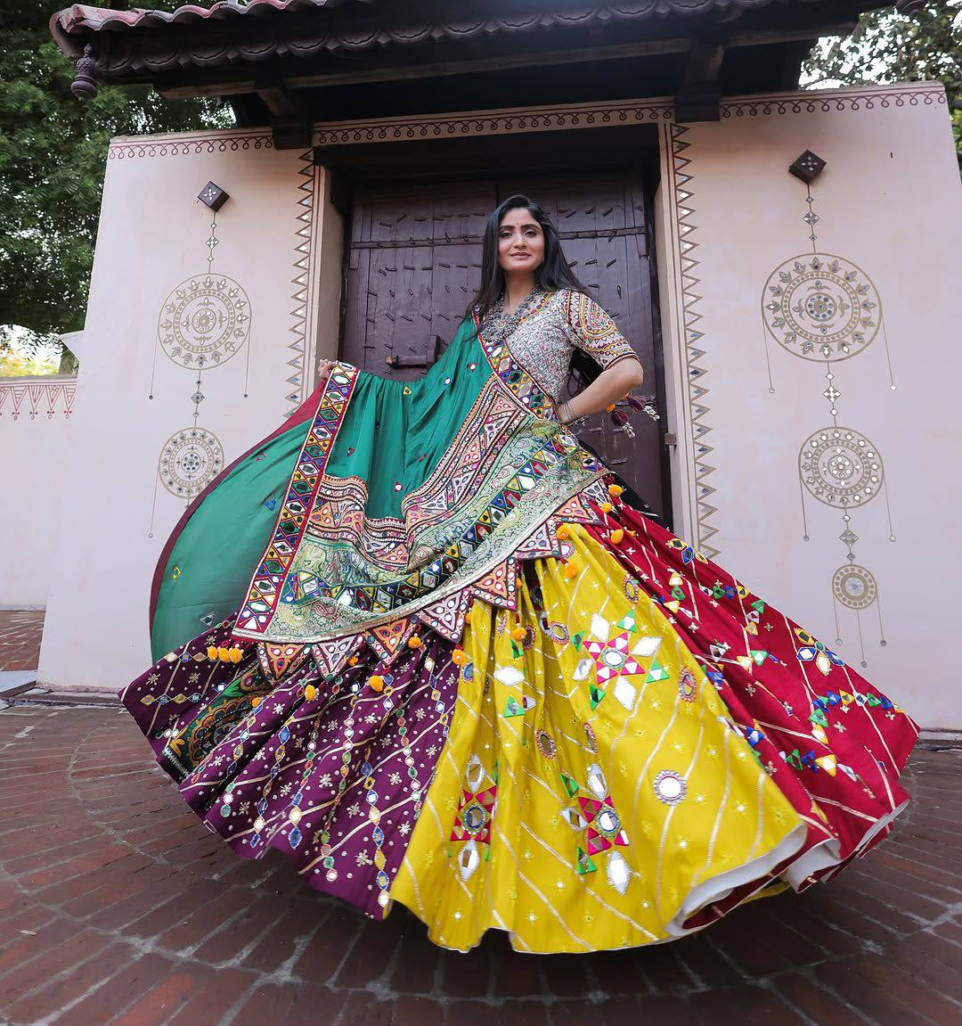 Traditional Handcrafted Mirror Work Lehanga Choli Set