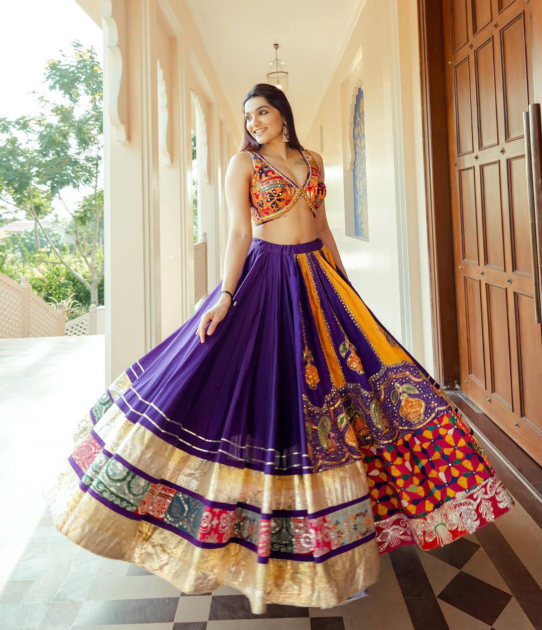 Royal Radiance in Heritage Hues Navratri Lehanga Choli Set
