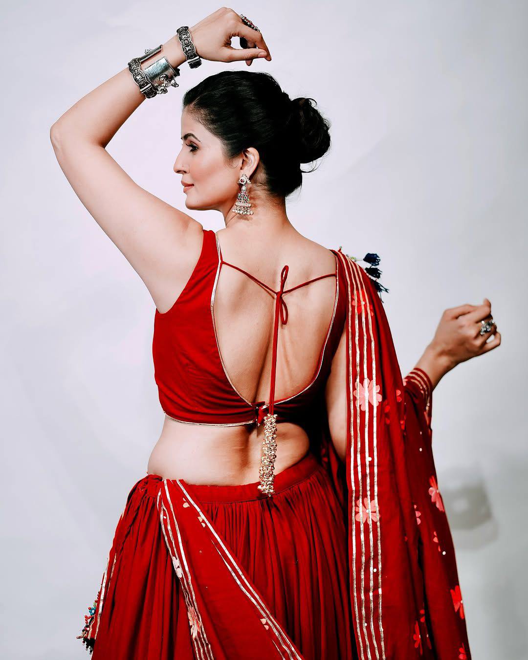 Regal Red Elegance With Traditional Grace Navratri lehanga Choli Set