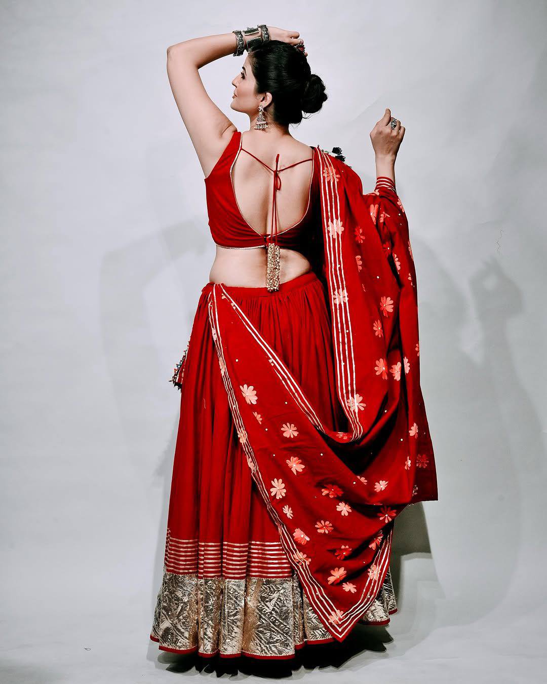 Regal Red Elegance With Traditional Grace Navratri lehanga Choli Set