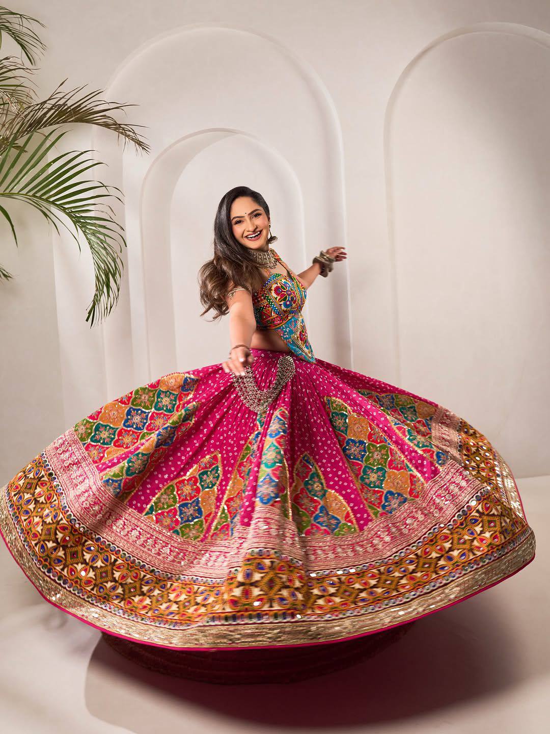 Radiance in Pink Twirling Beauty in Traditional Elegance Lehanga Choli Set