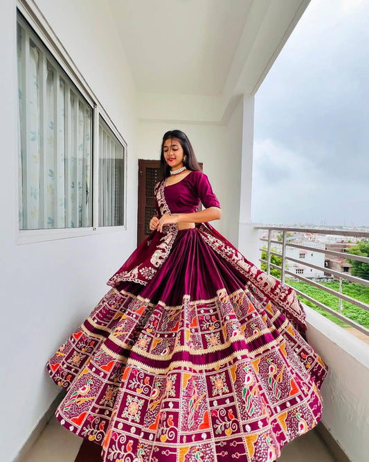 Maroon Majesty Twirling in the Charm of Tradition & Grace Lehanga Choli Set